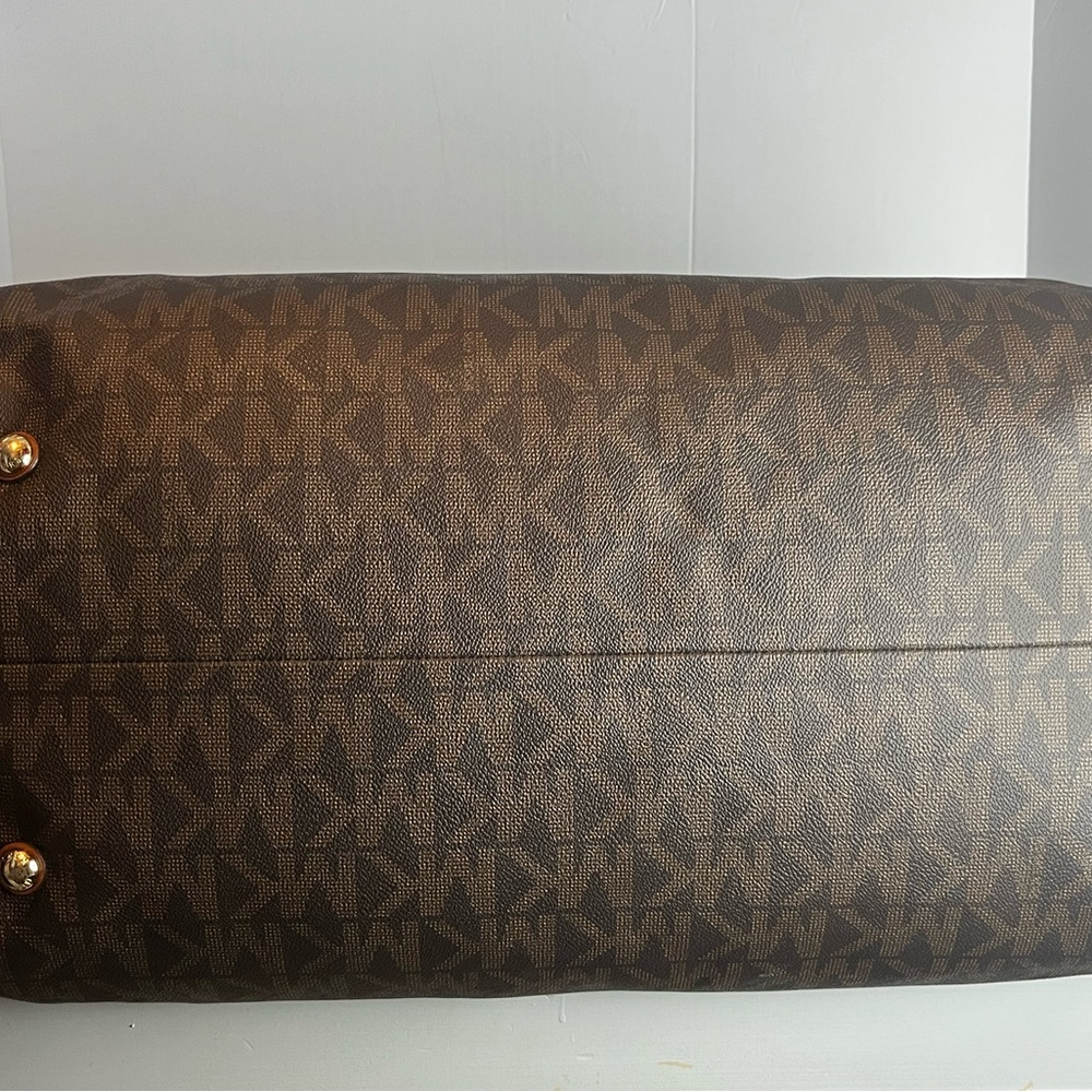 Michael Kors Dark Brown Monogram Duffel Bag Weekender - Picture 11 of 16